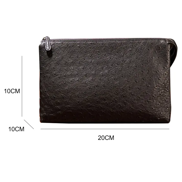 Ostrich-Embossed Wrist Pouch